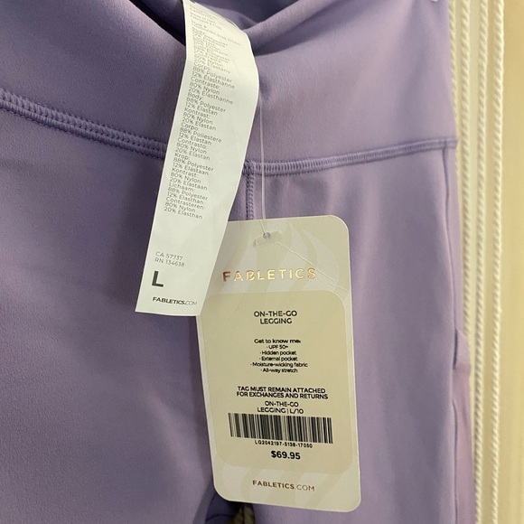 Fabletics lavender mid-length leggings, mesh pockets. - Picture 4 of 4